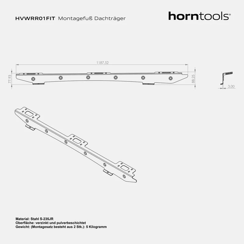 horntools Dachträger NAVIS für Volkswagen Amarok (Bj 2011 - 2020)