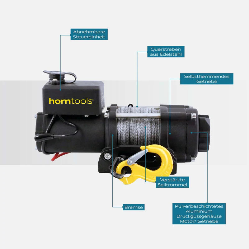 horntools Elektrische Seilwinde Gamma 1,6 Tonnen ATV