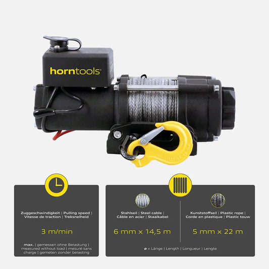 horntools Elektrische Seilwinde Gamma 1,6 Tonnen ATV