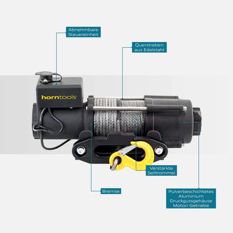horntools Elektrische Seilwinde Gamma 2,0 Tonnen ATV