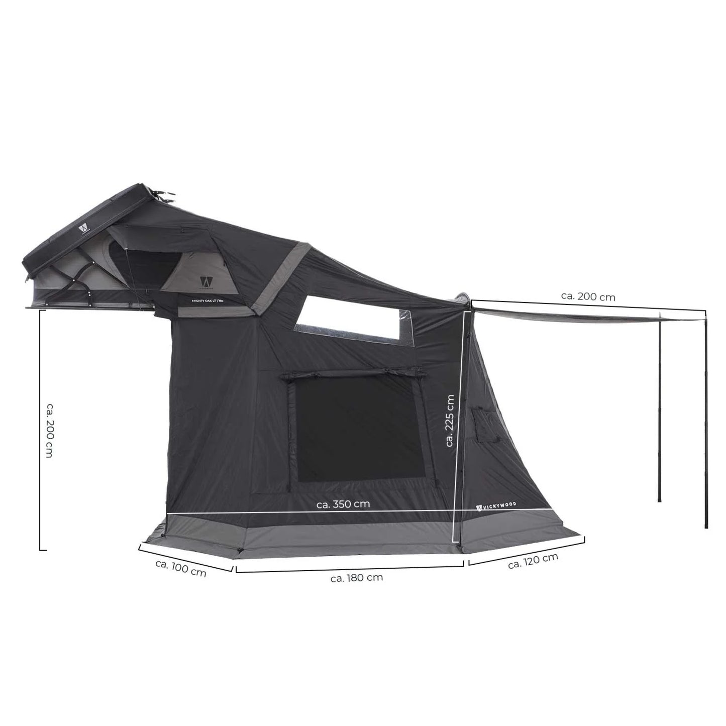 Vickywood MIGHTY OAK LIGHT 165 + Vorzelt grau