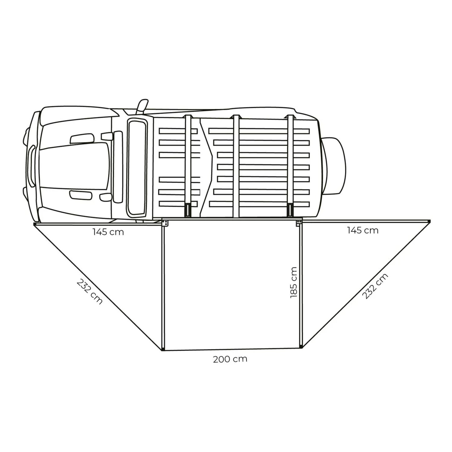 Vickywood - 180° Markise LEAF freitragend grau