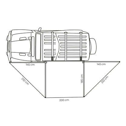Vickywood - 180° Markise LEAF freitragend grau