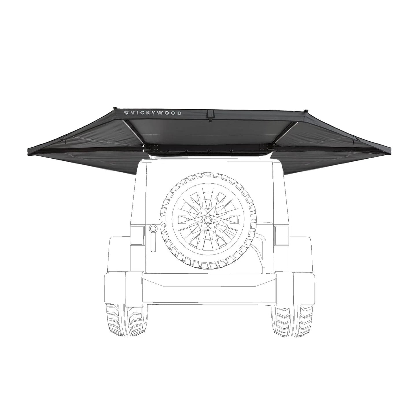 Vickywood - 180° Markise LEAF freitragend grau