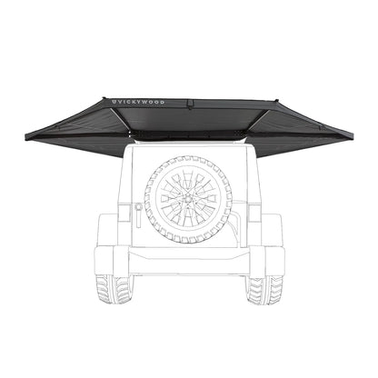 Vickywood - 180° Markise LEAF freitragend grau