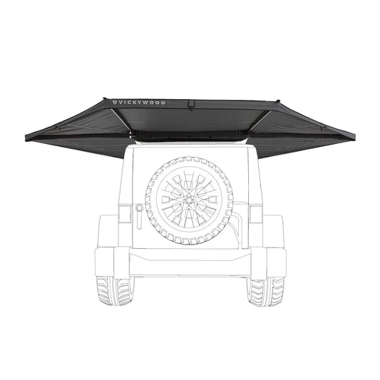 Vickywood - 180° Markise LEAF freitragend grau