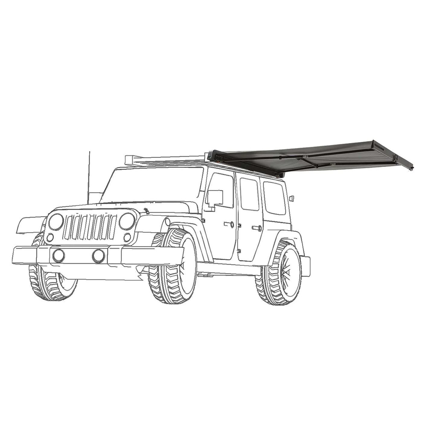 Vickywood - Aluminium Seitenmarkise BRANCH AUTOMATIC 2M grau