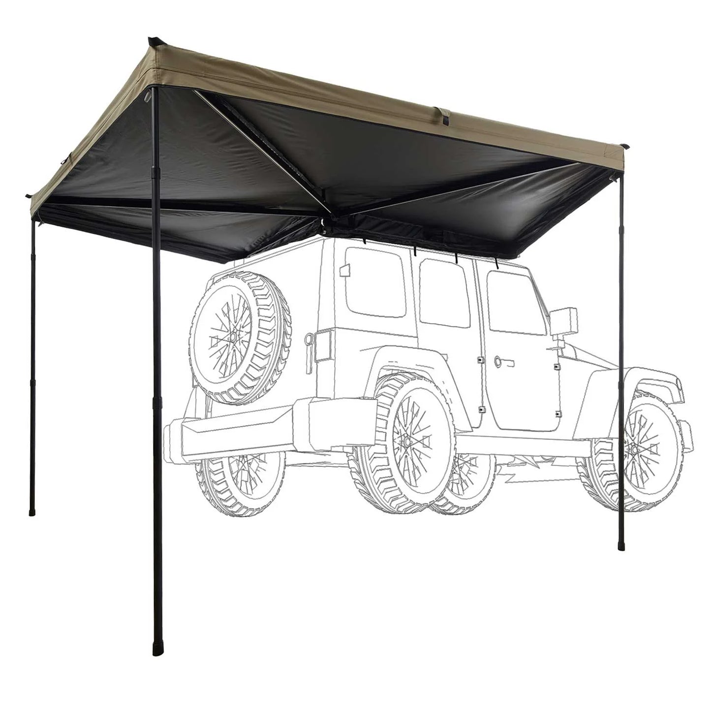 Vickywood - 270° Markise LIGHT LEAF 200 cm