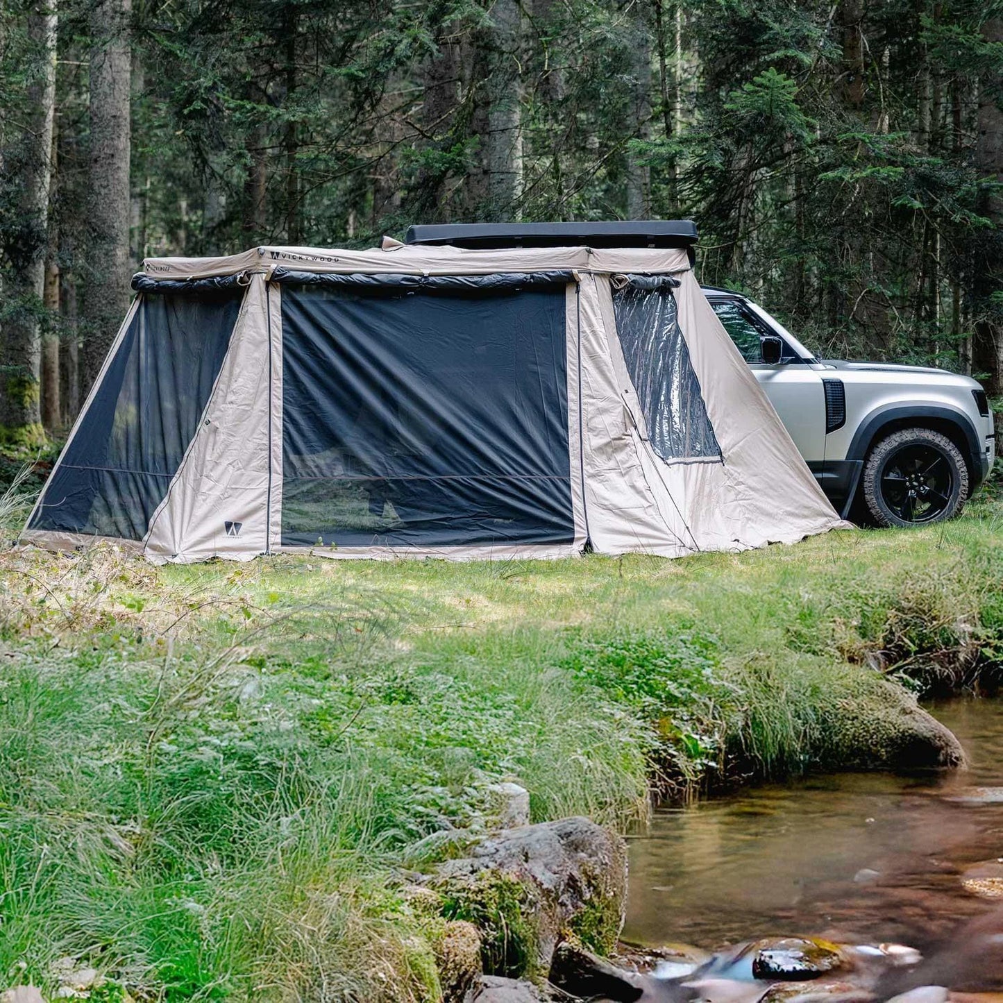 Vickywood Seitenwände für 270° Markise LIGHT LEAF 200 cm sand