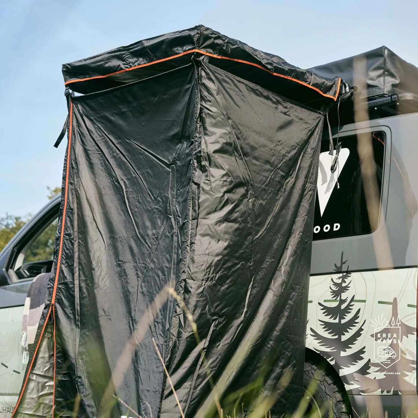 Duschzelt mit Regenhaube 100 cm schwarz