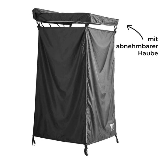 Duschzelt mit Regenhaube 100 cm schwarz